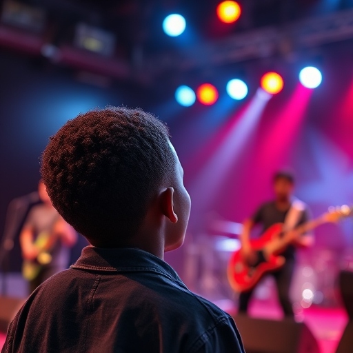 Young Alex looking at a live performance